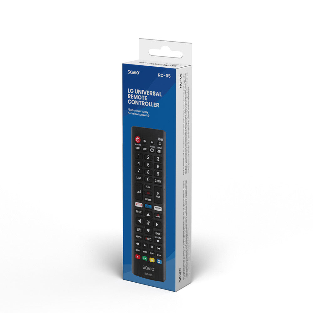 Savio RC-05 do TV LG fjernbetjening IR trådløs TV, Universel Tryk på knapper