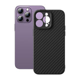 Magnetisk Case Baseus Syntetisk Fiber Series til iPhone 14 Pro (sort) + hærdet glas + rengøring kit