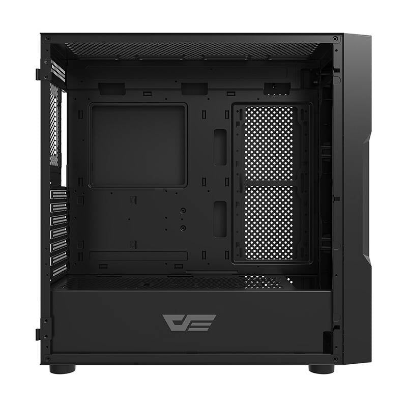 Darkflash DK431 Glas computerkasse (sort) + 4 RGB-ventilatorer