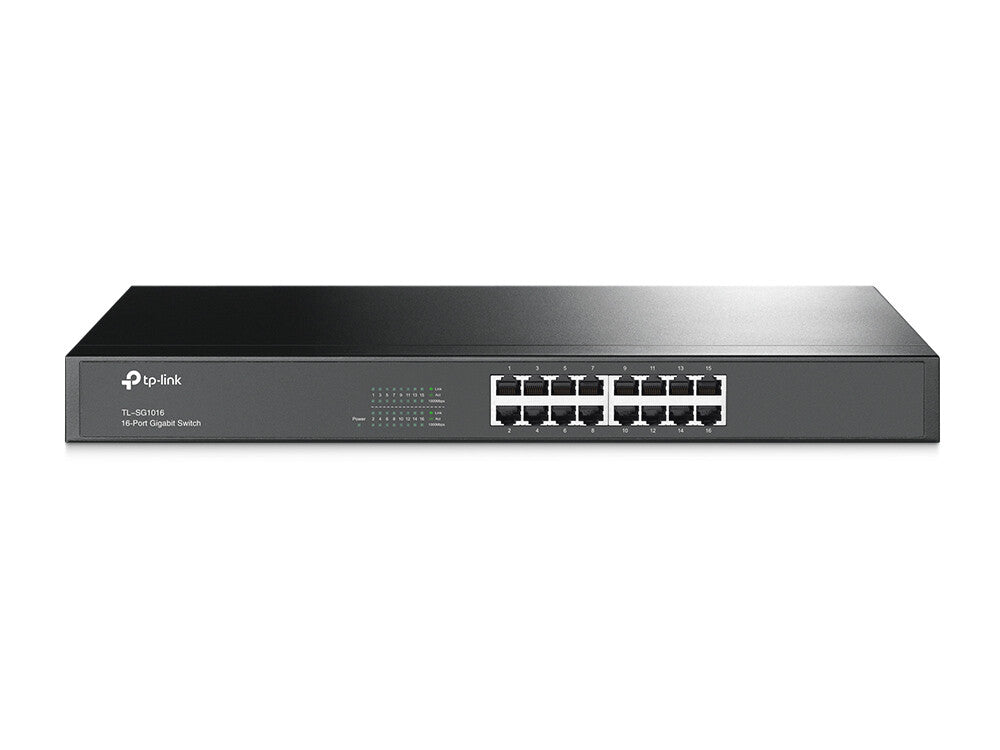TP-Link TL-SG1016 netværksswitch Ikke administreret Gigabit Ethernet (10/100/1000) 1U Sort