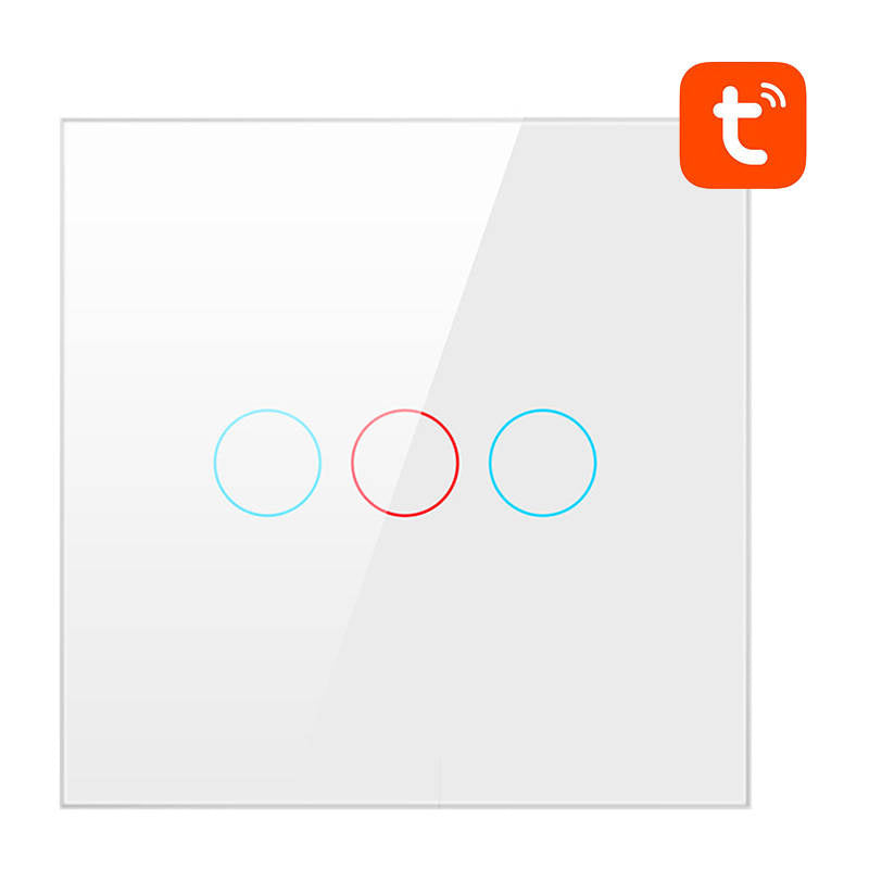 Smart Light Switch WiFi Avatto TS02-EU-W3 3 Way TUYA (hvid)