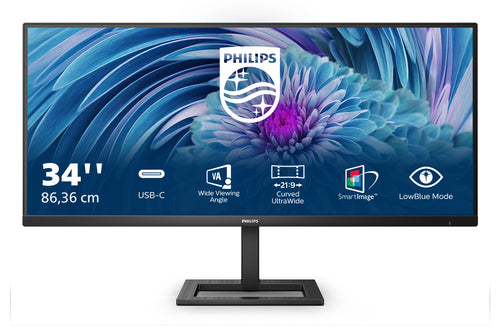 Philips E Line 346E2LAE/00 LED display 86,4 cm (34") 3440 x 1440 pixel Wide Quad HD LCD Sort