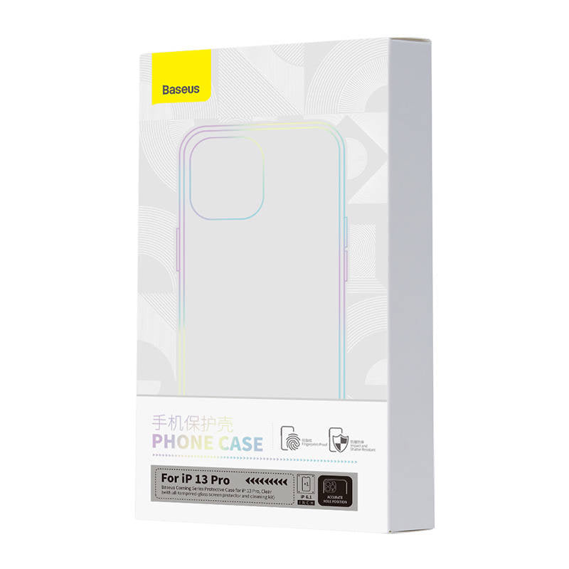 Gennemsigtigt æske og hærdet glas sæt Baseus Corning til iPhone 13 Pro