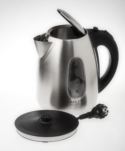 Adler AD1223 elkedel 1,7 L 2000 W Sort, Rustfrit stål