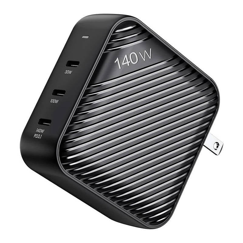 Væglader INVZI GanHub 3x USB-C, 140W, EU/UK/AU/US (sort)