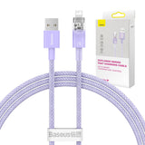 Hurtig opladning kabel Baseus USB-A til Lightning Explorer Series 1m 2.4A (lila)
