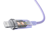 Hurtig opladning kabel Baseus USB-A til Lightning Explorer Series 1m 2.4A (lila)