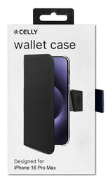Celly WALLY1081 mobiltelefon etui 17,5 cm (6.9") Tegnebogsetui Sort