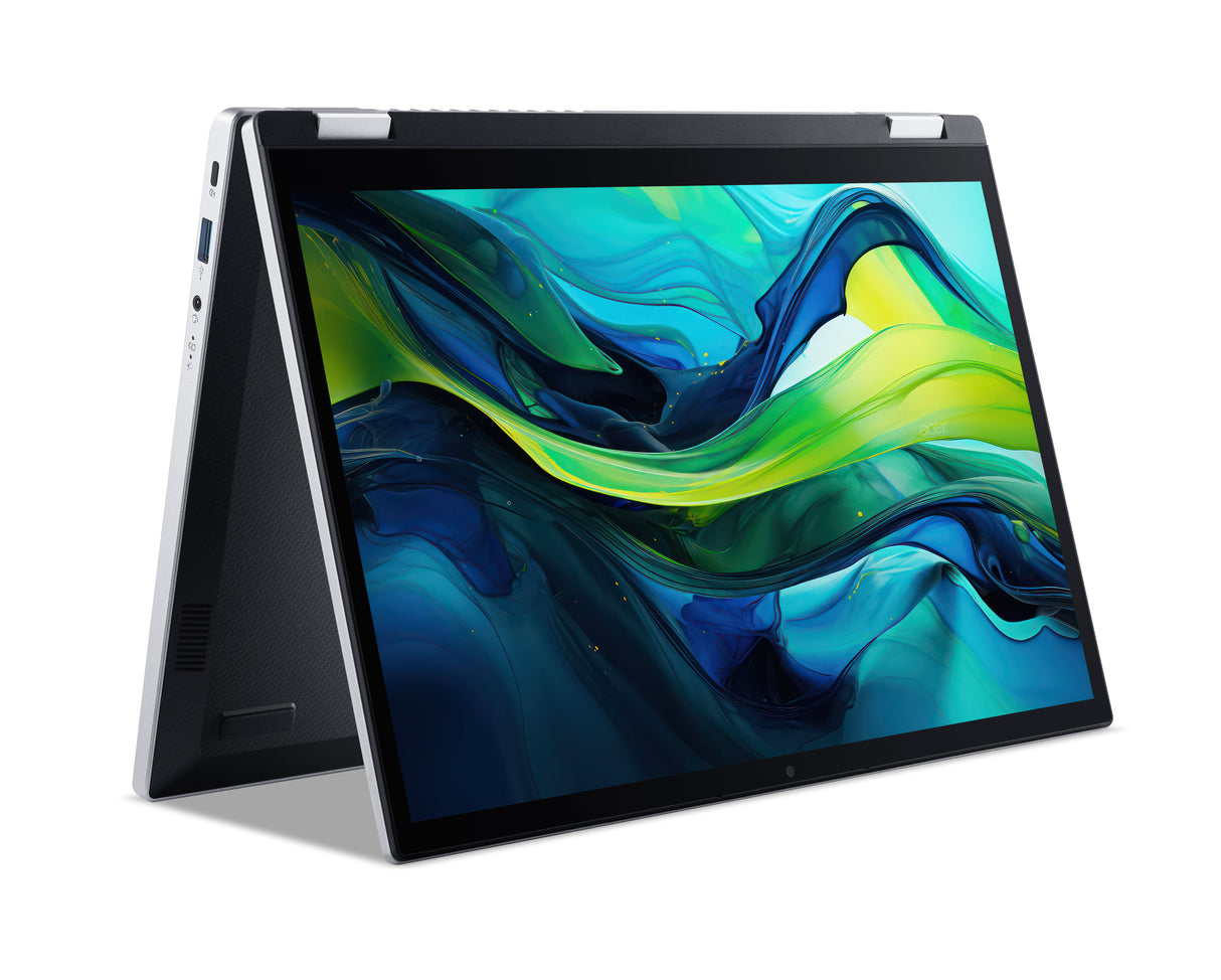 Acer Aspire Go Spin 14 AGSP14-31PT-C72L Intel® N N150 Hybrid (2-i-1) 35,6 cm (14") Berøringsskærm WUXGA 16 GB LPDDR5-SDRAM 512 GB SSD Wi-Fi 6 (802.11ax) Windows 11 Home Sølv