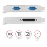 Axagon PCEA-PSN PCIe-Adapter mit 1x Parallel-+ 2x Seriell-Ports - ASIX AX99100 interface-kort/adapter Intern Parallel, RS-232
