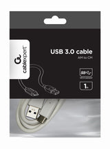 Gembird CCP-USB3-AMCM-1M-W USB-kabel USB 3.2 Gen 1 (3.1 Gen 1) USB A USB C Hvid