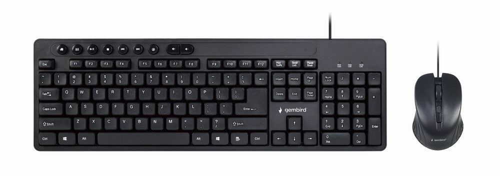 Gembird KBS-UM-04 tastatur Mus inkluderet Universel USB QWERTY US engelsk Sort