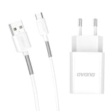 Væglader Dudao A3EUT 2x USB med USB-C-kabel 12W (hvid)