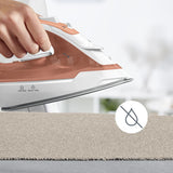 Tefal Virtuo 30 FV2C40E0 strygejern Tør & dampstrygejern Keramisk strygesål 2000 W Fersken, Hvid