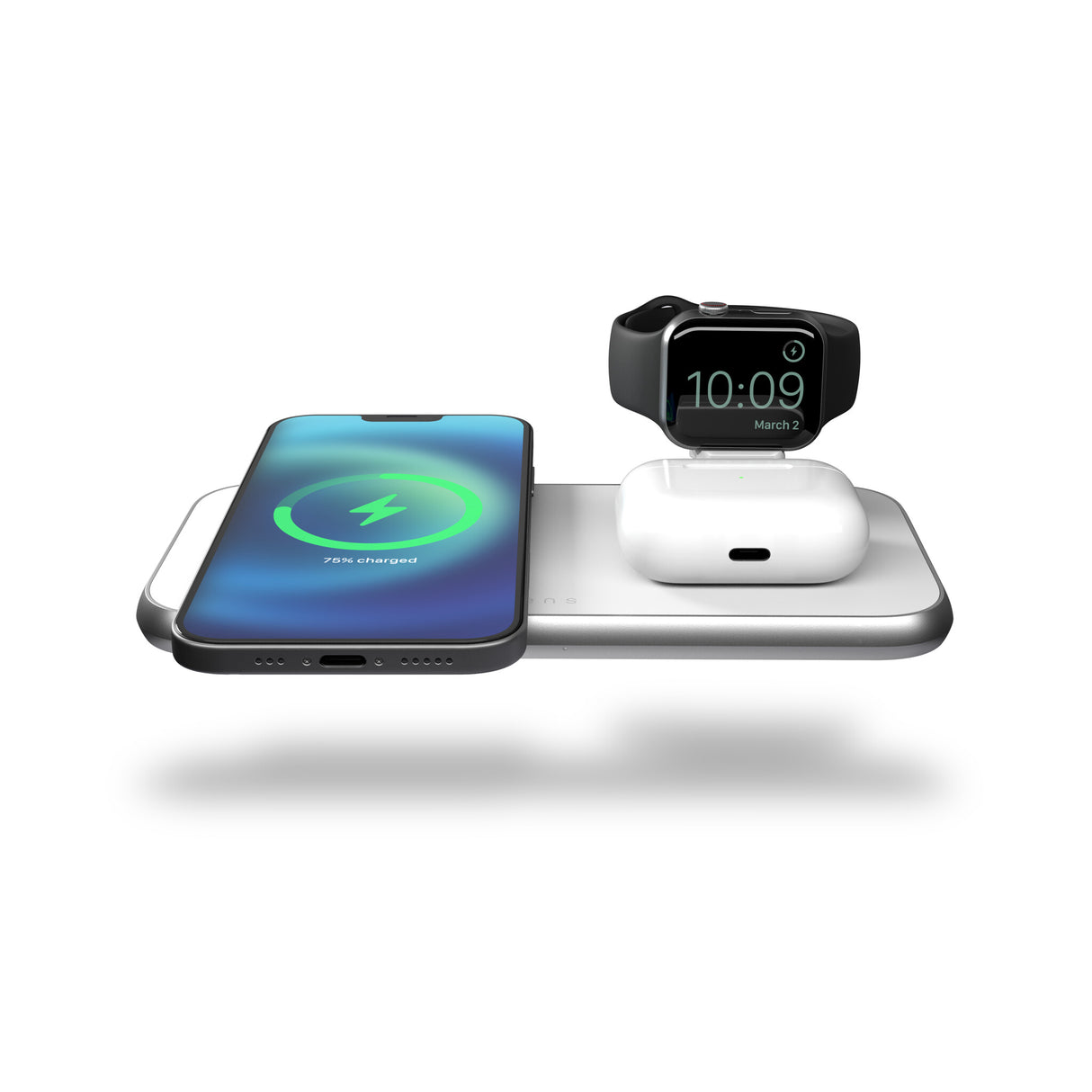 ZENS ZEDC17W/00 oplader til mobil enhed Universel Sølv, Hvid USB Trådløs opladning Indendørs