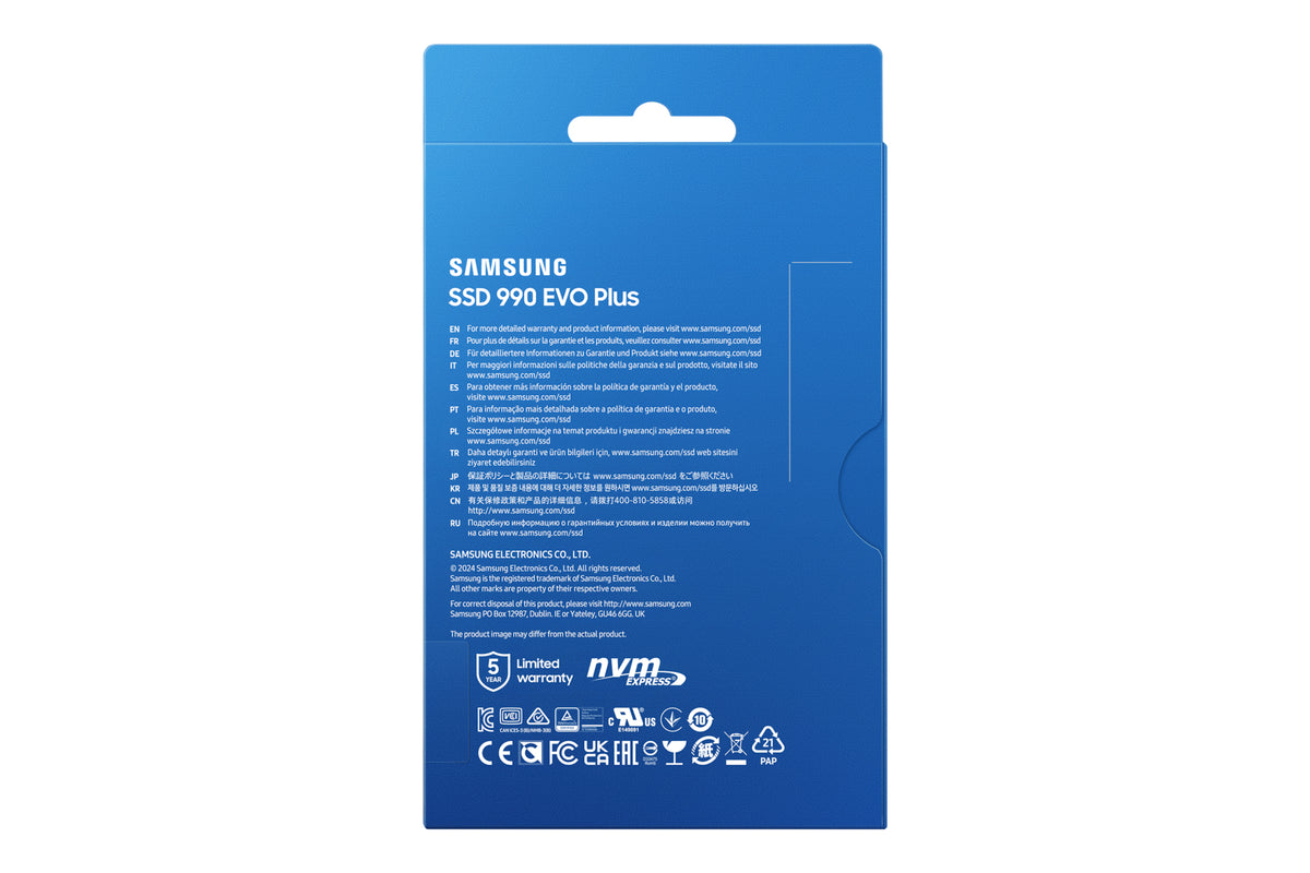 Samsung 990 EVO Plus SSD MZ-V9S1T0BW 1TB M.2 PCIe 5.0 x2 (NVMe)