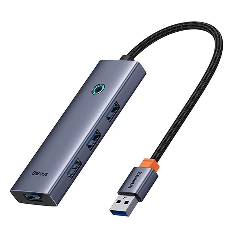 4in1 Hub Baseus UltraJoy USB-A til 4xUSB 3.0 (rumgrå)