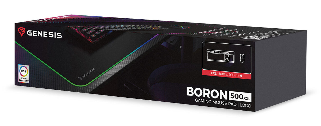 GENESIS Boron 500 XXL RGB Gaming musemåtte Sort