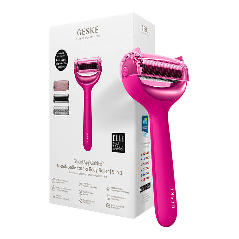 MicroNeedle Face&Body Roller 9in1 Geske med APP (magenta)