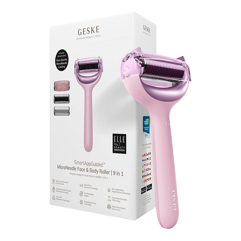 MicroNeedle Face&Body Roller 9in1 Geske med APP (rosa)