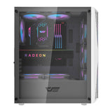 Darkflash DK352 Plus computerkasse (sort og hvid) + 4 ARGB-ventilatorer