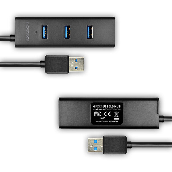 Axagon HUE-S2BL interface hub USB 3.2 Gen 1 (3.1 Gen 1) Type-A 5000 Mbit/s Sort