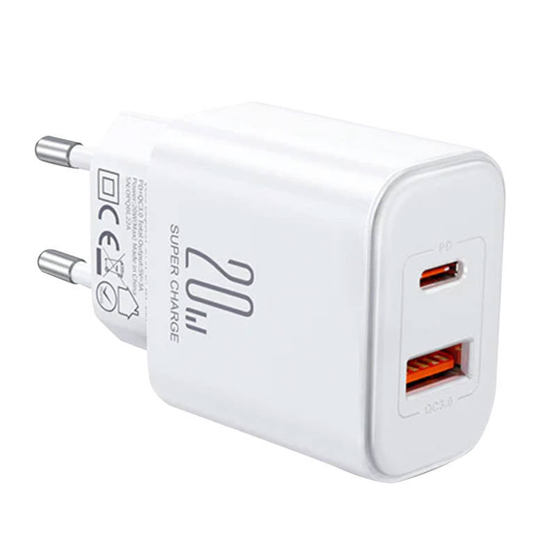 Charger Joyroom JR-TCF05 Flash, 20W + C til L Kabel 1m (hvid)