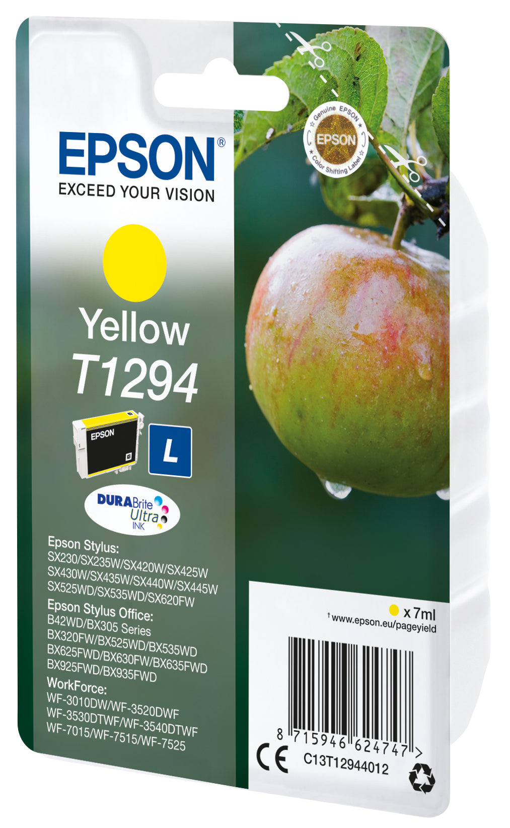 Epson Apple T1294 æble DURABrite Ultra enkeltpakke gult blæk