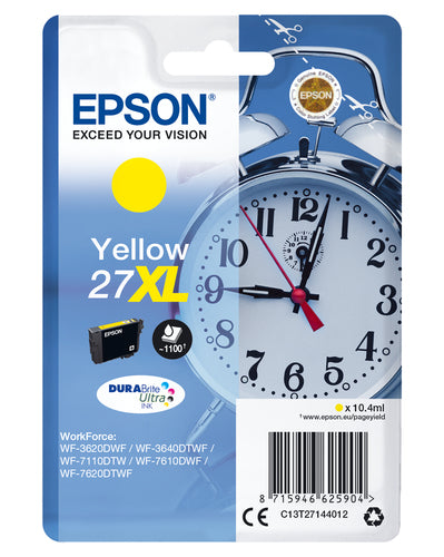 Epson Alarm clock C13T27144012 blækpatron 1 stk Original Højt (XL) udbytte Gul