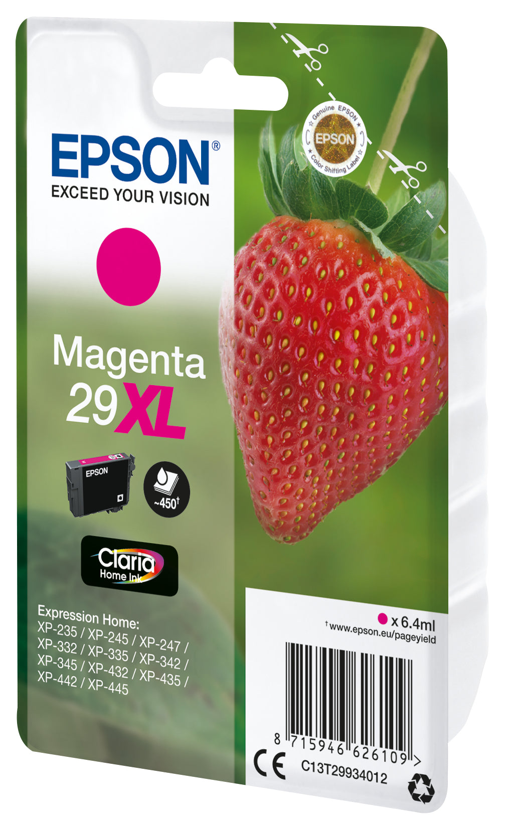 Epson Strawberry C13T29934012 blækpatron 1 stk Original Højt (XL) udbytte Magenta
