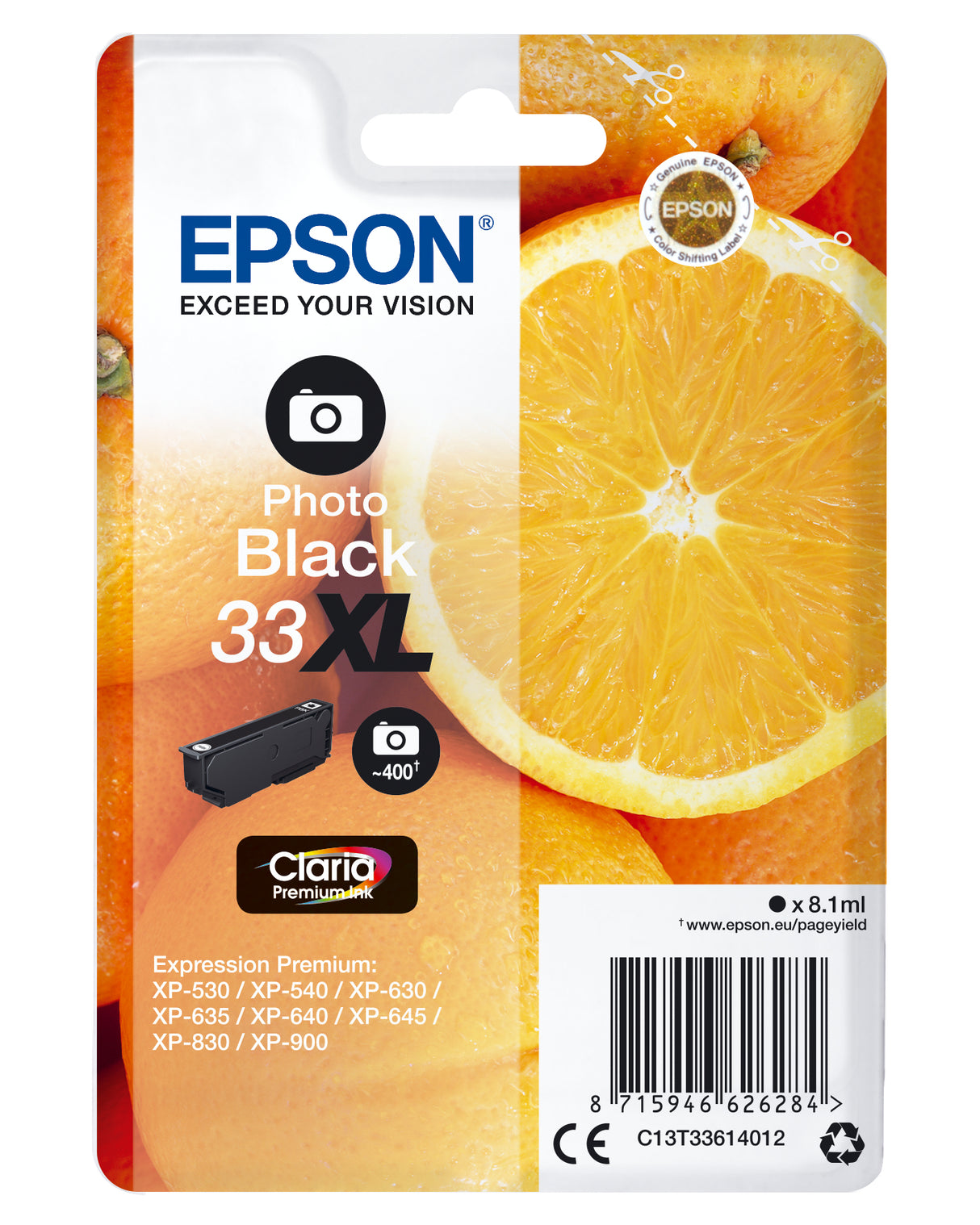 Epson Oranges C13T33614012 blækpatron 1 stk Original Højt (XL) udbytte Foto sort