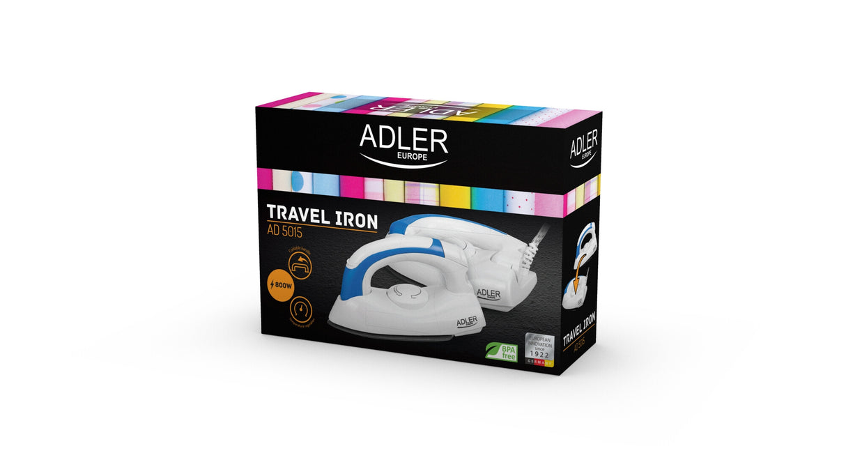 Adler AD 5015 Tør strygejern 800 W Blå, Hvid