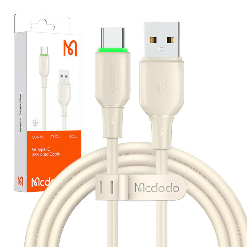 USB til USB-C Kabel Mcdodo CA-4750 med LED-lys 1,2 m (beige)