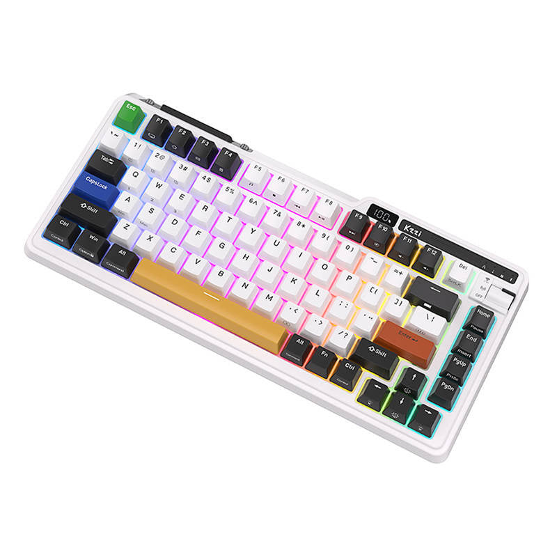 Trådløst mekanisk tastatur Royal Kludge KZZI K75 pro RGB, Moment Switch (sort og hvid)