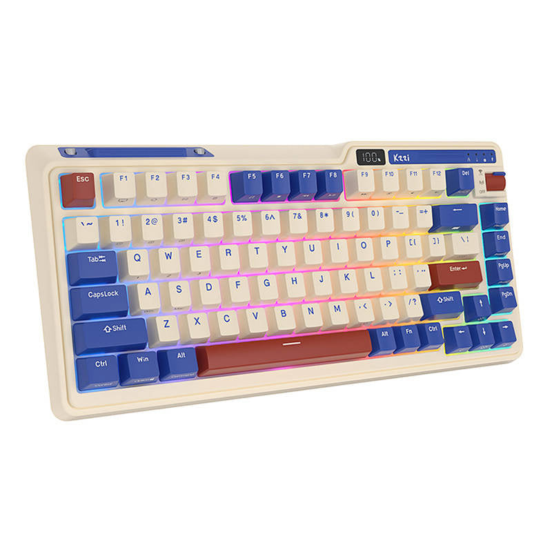 Trådløst mekanisk tastatur Royal Kludge KZZI K75 pro RGB, Moment Switch (retro blå)