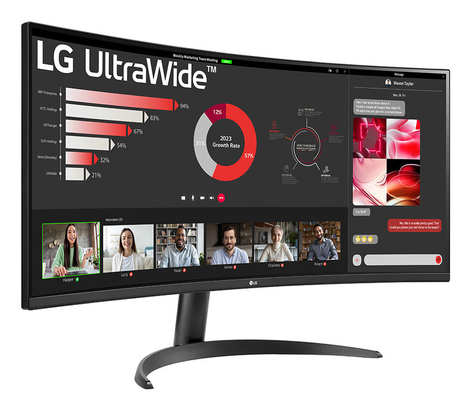 LG 34WR50QK-B computerskærm 86,4 cm (34") 3440 x 1440 pixel Wide Quad HD Sort