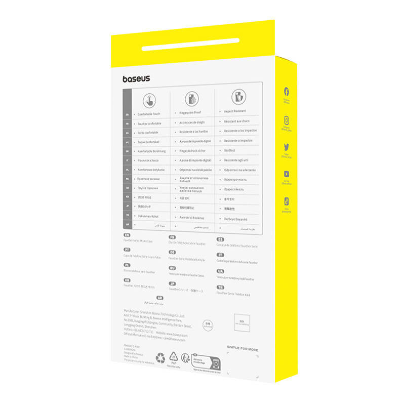 Telefonfoder til iPhone 15 Plus Baseus Fauxther-serien (sort)