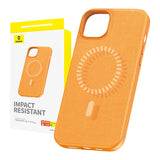 Magnetisk telefonfoder til iPhone 15 Plus Baseus Fauxther-serie (Orange)