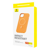 Magnetisk telefonfoder til iPhone 15 Baseus Fauxther-serien (orange)