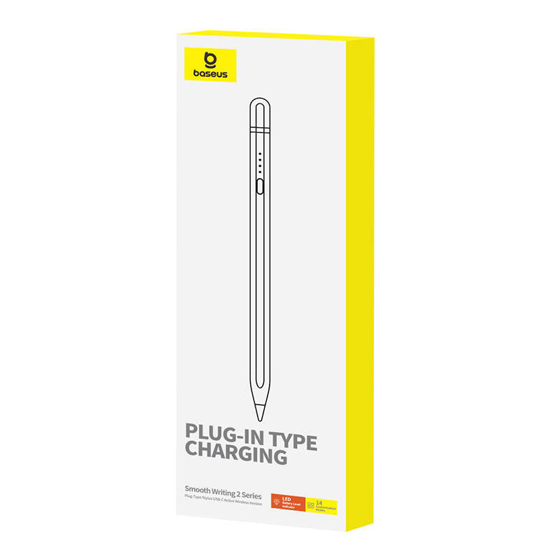 Active stylus Baseus Smooth Writing Series med trådløs opladning, USB-C (hvid)