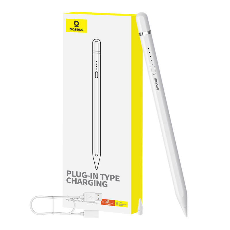 Active stylus Baseus Smooth Writing Series med trådløs opladning, USB-C (hvid)