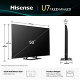 Hisense 50U7Q 127 cm (50") 4K Ultra HD Smart TV Wi-Fi Sort 450 cd/m²