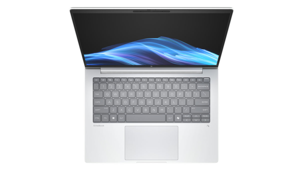 HP EliteBook 8 INC. Copilot+ PC Intel Core Ultra 5 228V Laptop 35,6 cm (14") WUXGA 32 GB LPDDR5x-SDRAM 512 GB SSD Wi-Fi 7 (802.11be) Windows 11 Pro Sølv