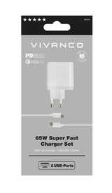Vivanco Super Fast Dual Charger Set Universel Hvid Vekselstrøm Indendørs