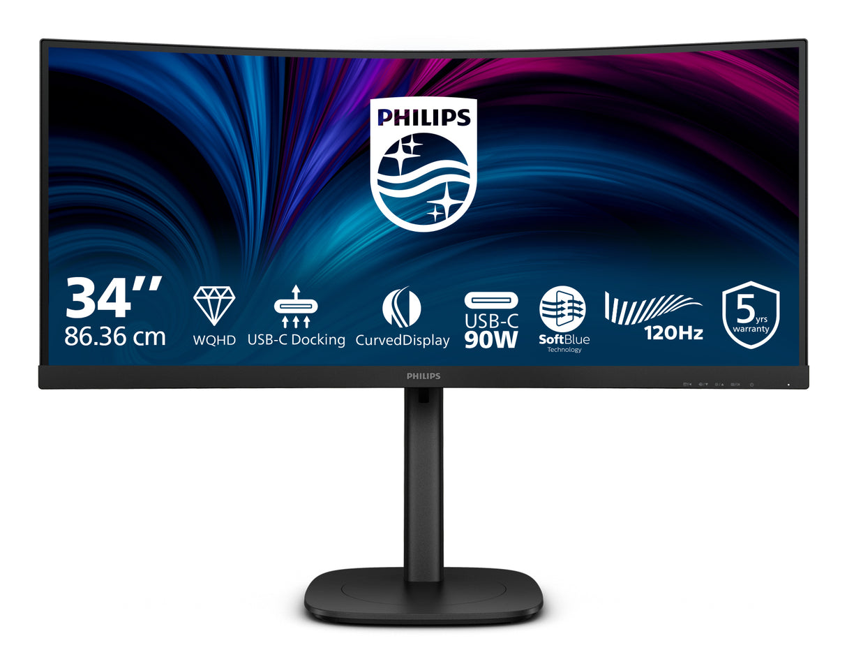 Philips 3000 series 34B2U3600C/00 computerskærm 86,4 cm (34") 3440 x 1440 pixel Wide Quad HD LCD Sort