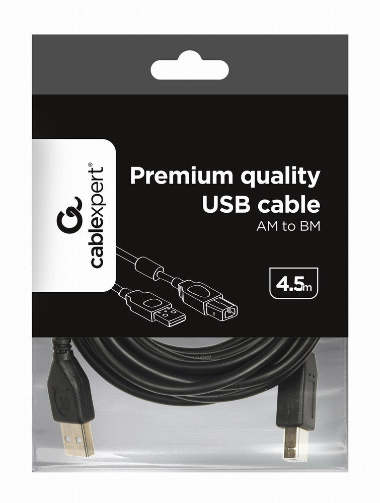 Gembird CCF-USB2-AMBM-15 USB-kabel USB 2.0 4,6 m USB A USB B Sort