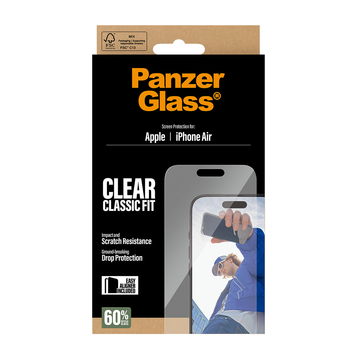 PanzerGlass ® Skærmbeskyttelse iPhone Air | Classic Fit m. EasyAligner