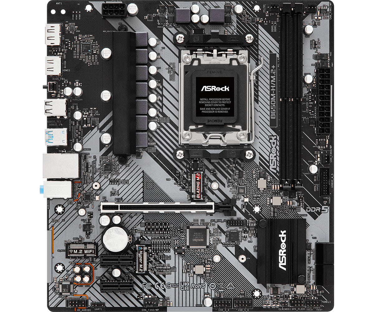 Asrock B650M-H/M.2+ AMD B650 Sokkel AM5 micro ATX