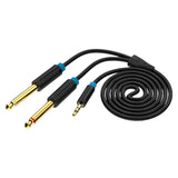 Audio Kabel TRS 3,5 mm til 2x 6,35 mm Vention BACBJ 5 m sort