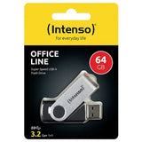 Intenso Pendrive 64GB Office Line USB 3.2, sort EU (3543490)